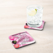 Dochter in rechtengedicht - Fijne verjaardag Onderzetter (Rechterzijde)