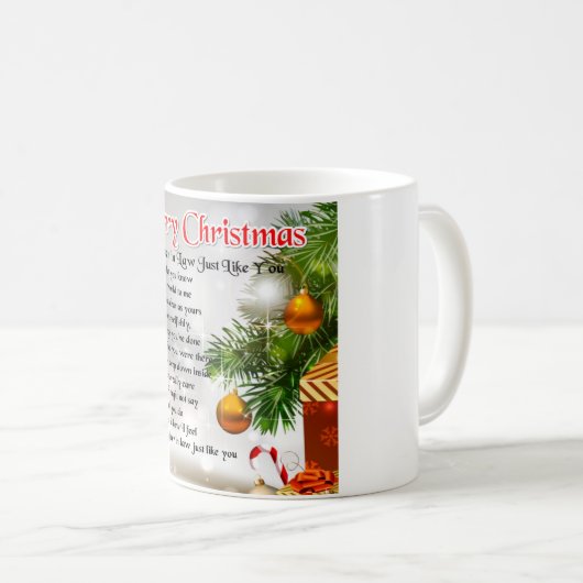 Dochter in rechtengedicht - kerstontwerp koffiemok (Voorkant rechts)