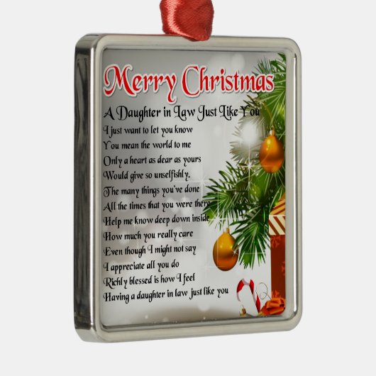 Dochter in rechtengedicht - kerstontwerp metalen ornament (Rechts)