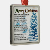 Dochter in rechtengedicht - kerstontwerp metalen ornament (Rechts)