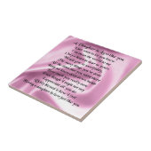Dochter in rechtgedicht - Roze zijde Tegeltje (Zijkant)