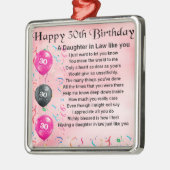 Dochter in rechtsgedicht - 30e verjaardag metalen ornament (Links)