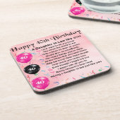 Dochter in rechtsgedicht - 40e verjaardag drankjes onderzetter (Linkerzijde)