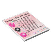 Dochter in rechtsgedicht - 40e verjaardag notitieblok (Schuin)