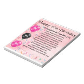 Dochter in rechtsgedicht - 40e verjaardag notitieblok (Linkerzijde)