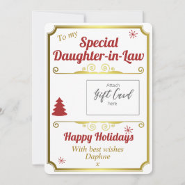 Dochter in Wet Kerst Gift Kaart Houder