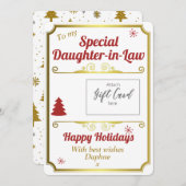 Dochter in Wet Kerst Gift Kaart Houder (Voorkant / Achterkant)