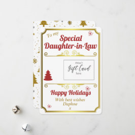 Dochter in Wet Kerst Gift Kaart Houder
