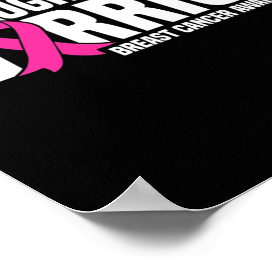 Dochter is een krijger roze lint borstkanker wet poster (Hoek)