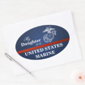 Dochter is marinier ovale sticker (Envelop)