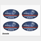 Dochter is marinier ovale sticker (Vel)