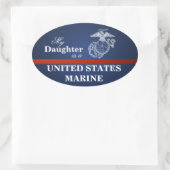 Dochter is marinier ovale sticker (Tas)