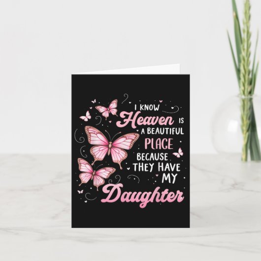 Dochter is mijn beschermengel in de hemel-herdenki kaart (Voorkant)