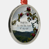 Dochter, jij bent de appel van mijn oog! metalen ornament (Rechts)