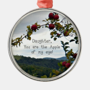 Dochter, jij bent de appel van mijn oog! metalen ornament