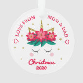 Dochter Kerst Eenhoorn gepersonaliseerd Ornament (achterkant)
