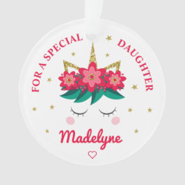 Dochter Kerst Eenhoorn gepersonaliseerd Ornament