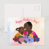 Dochter kust moeder. Feestdagen briefkaart (Voorkant / Achterkant)