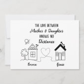 Dochter Lange Afstand Liefde Kaart voor Moeder (Voorkant)