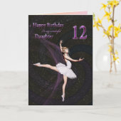 Dochter leeftijd 12, een ballerina verjaardagskaar kaart (Gele Bloem)