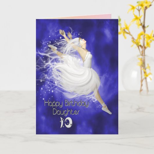 Dochter leeftijd 12, springende ballerina verjaard kaart (Gele Bloem)