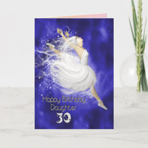 Dochter leeftijd 30, springende ballerina verjaard kaart