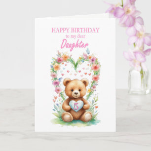 Dochter Leeftijd 5 Teddybeer Kaart