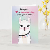 Dochter Llamas Valentijn's Day Hearts Kaart (Gele Bloem)