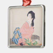 Dochter Miyuki (Mooie Japanse Dame) (Aziatisch) Metalen Ornament (Links)