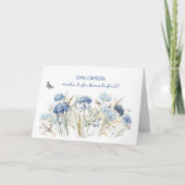 Dochter Moederdag Dusty Blue Wildflower Kaart (Voorkant)