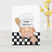Dochter Moederdag Gnome Keuken Queen Kaart (Gele Bloem)