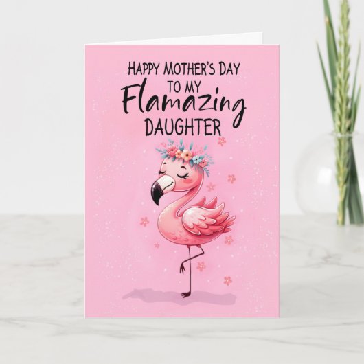 Dochter Moederdag met Flamingo Fabulous Fun Kaart (Voorkant)