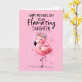 Dochter Moederdag met Flamingo Fabulous Fun Kaart (Gele Bloem)