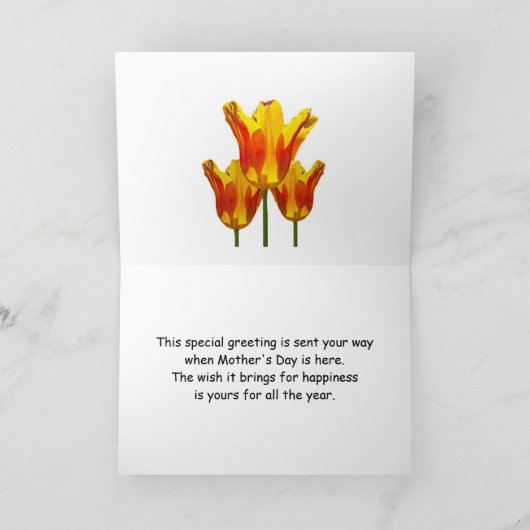 Dochter, Moederdag, tulpen vol zon Kaart (Binnen)
