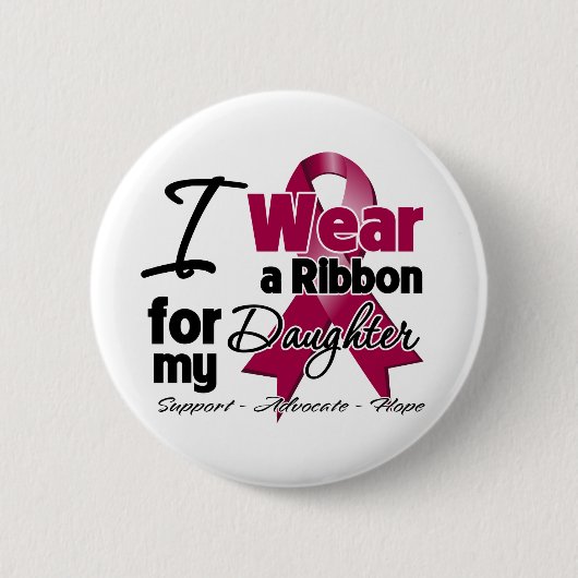 Dochter - Multiple Myeloma Ribbon Ronde Button 5,7 Cm (Voorkant)