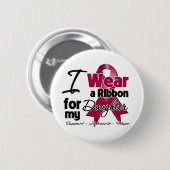 Dochter - Multiple Myeloma Ribbon Ronde Button 5,7 Cm (Voorkant /achterkant)