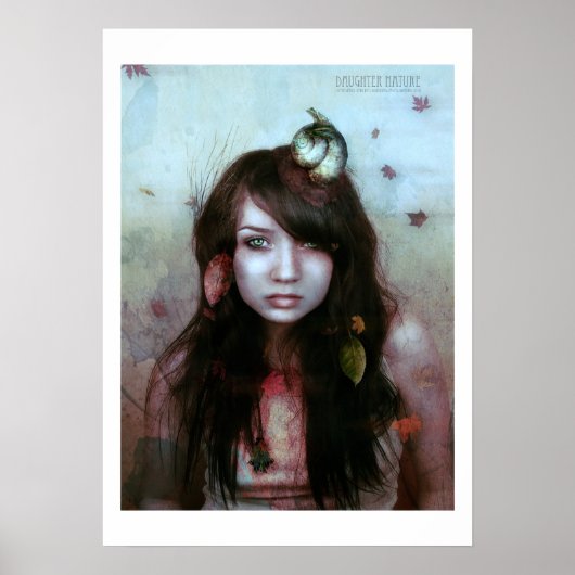 dochter natuur blauwe tinten poster (Voorkant)