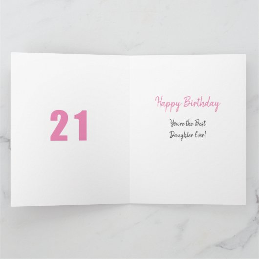 Dochter nummer 21 Foto Collage Big 21st Birthday Kaart (Binnen)