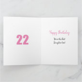Dochter nummer 22 Foto Collage Big 22nd Birthday Kaart (Binnen)