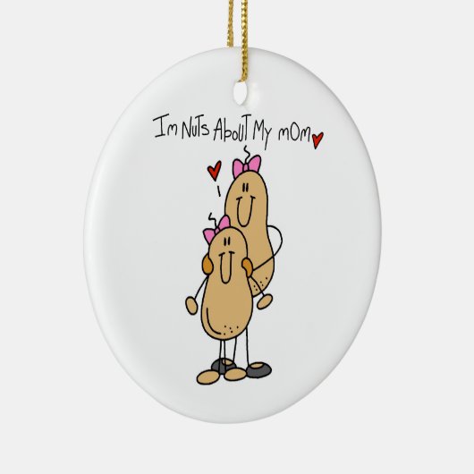 Dochter - Nuts over mijn mama T-shirts en cadeautj Keramisch Ornament (Rechts)