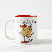 Dochter - Nuts over mijn vader T-shirts en cadeaut Tweekleurige Koffiemok (Links)