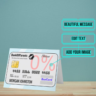 Dochter of zoon nep krediet verjaardag kaart