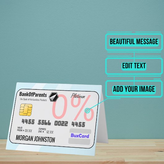 Dochter of zoon nep krediet verjaardag kaart