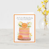 Dochter Oktober Verjaardag met Marigolds op Taart Kaart (Gele Bloem)