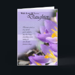 Dochter paarse krokus Verjaardag Kaart<br><div class="desc">Dochter paarse krokus Verjaardag Kaart</div>