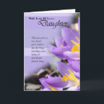 Dochter paarse krokus Verjaardag Kaart<br><div class="desc">Dochter paarse krokus Verjaardag Kaart</div>