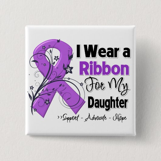 Dochter - Pancreatische kankerlint Vierkante Button 5,1 Cm (Voorkant)