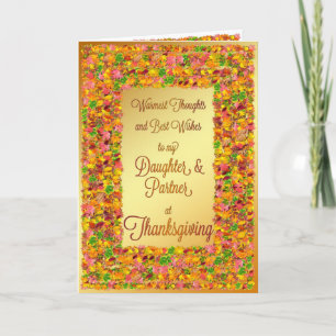 Dochter & Partner, Thanksgiving, herfstbladeren Feestdagen Kaart