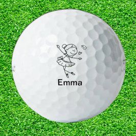 Dochter Personal touch Doodle stick mensen Golfballen
