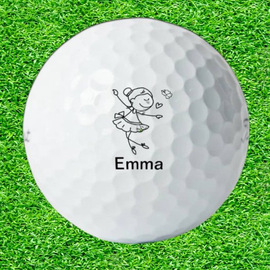Dochter Personal touch Doodle stick mensen Golfballen